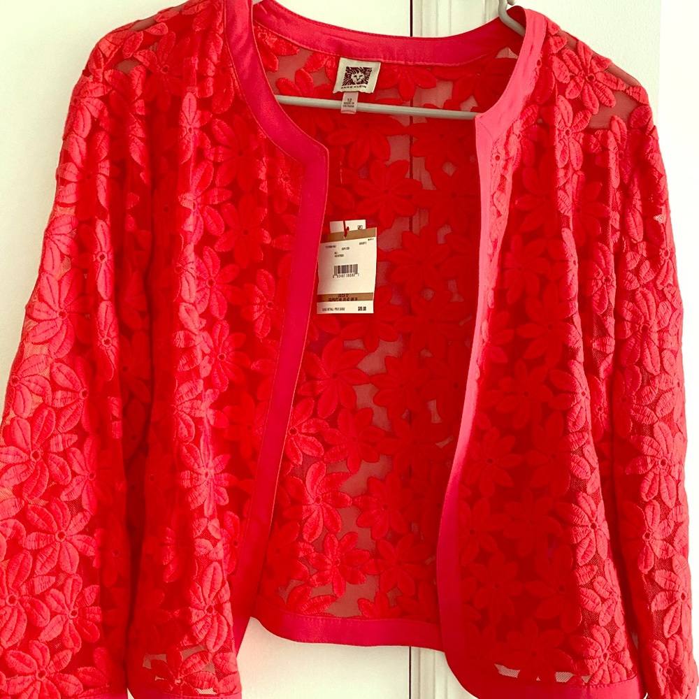 Anne Klein Floral Lace Cardigan